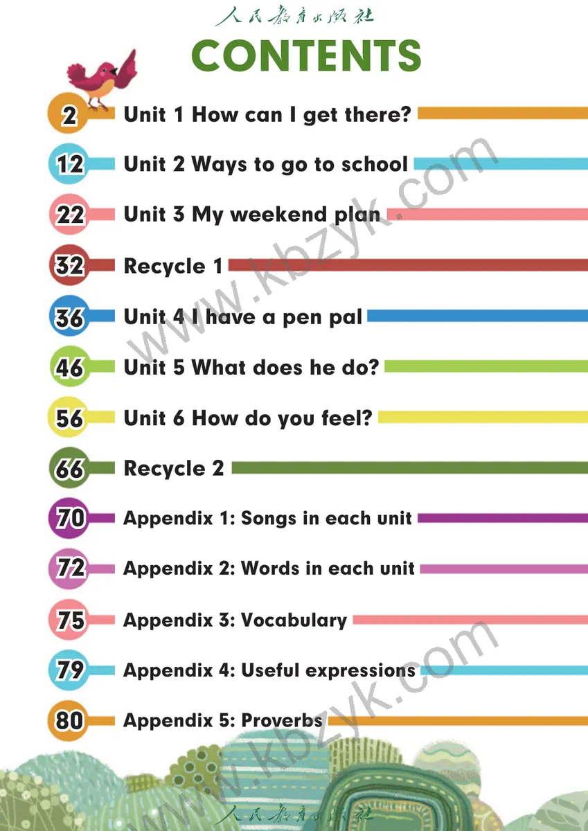 人教版六年级英语上册