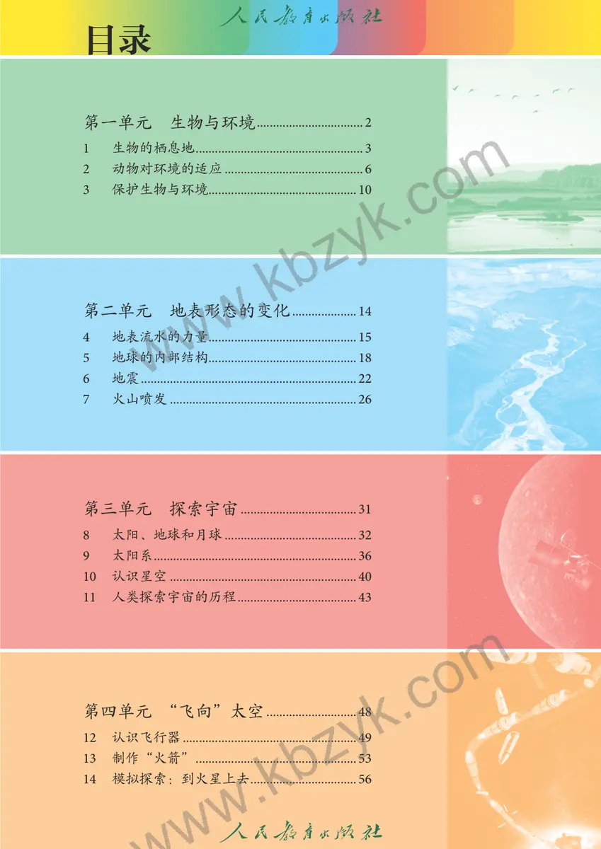 人教版六年级科学下册