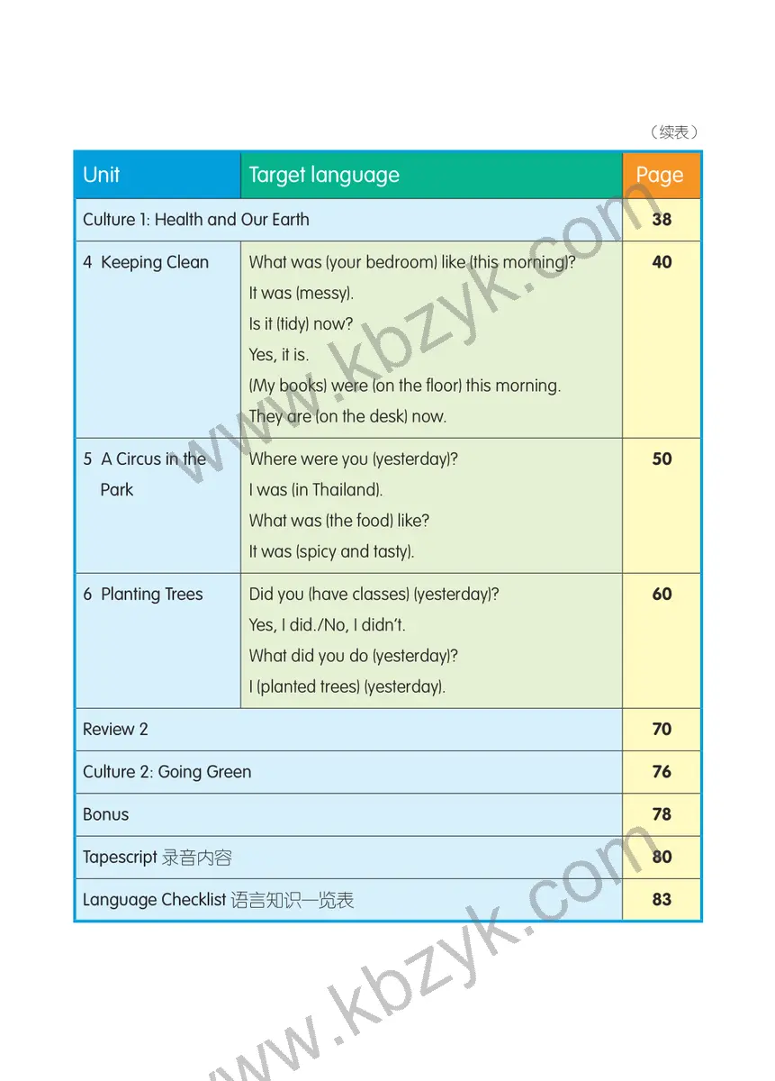 粤人版六年级英语上册