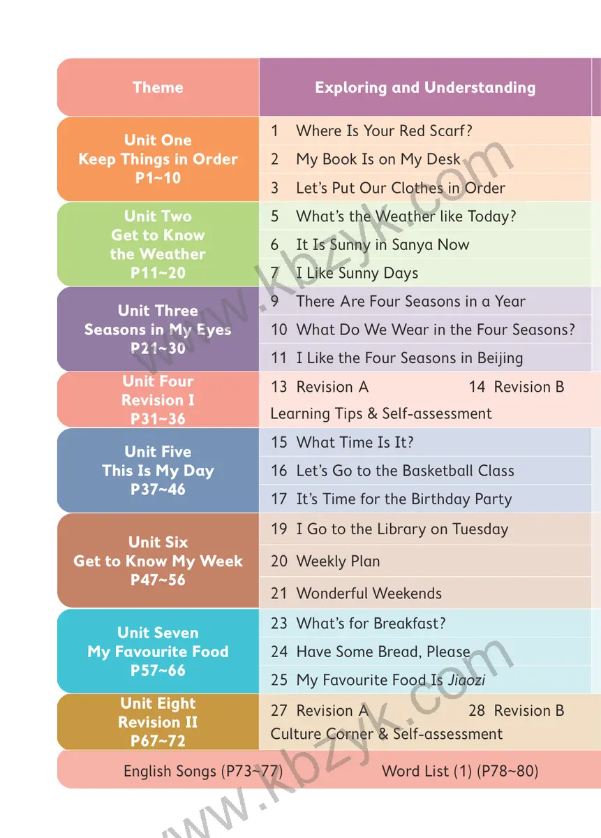 北京版三年级英语下册