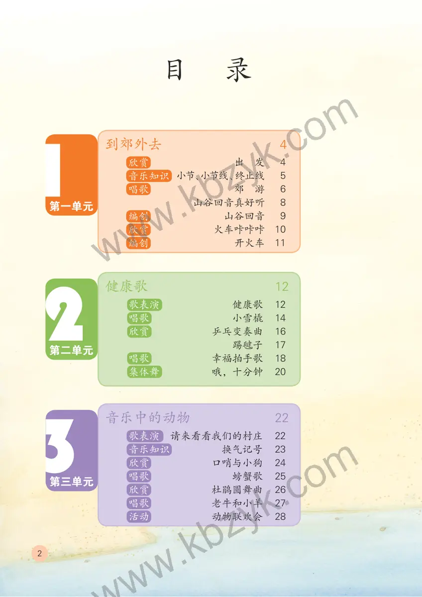 鲁教版五四制二年级音乐下册