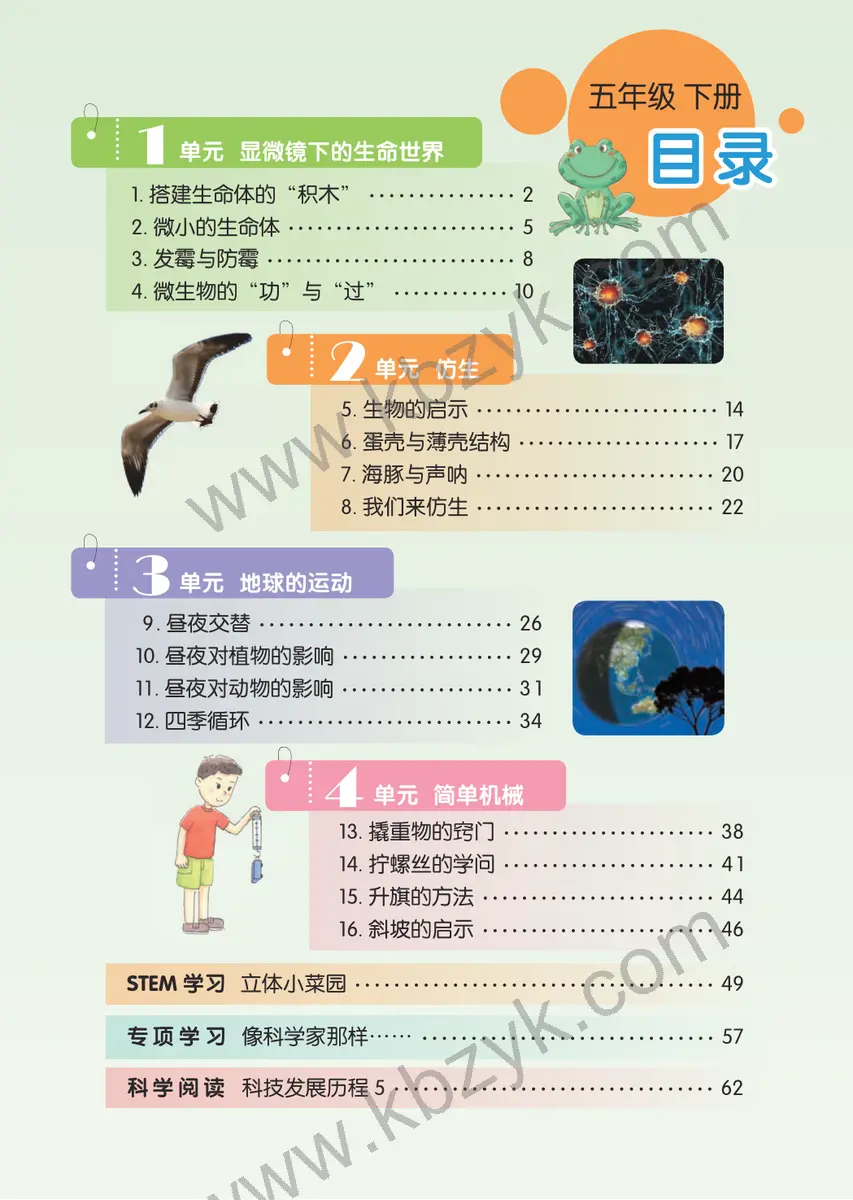 苏教版五年级科学下册