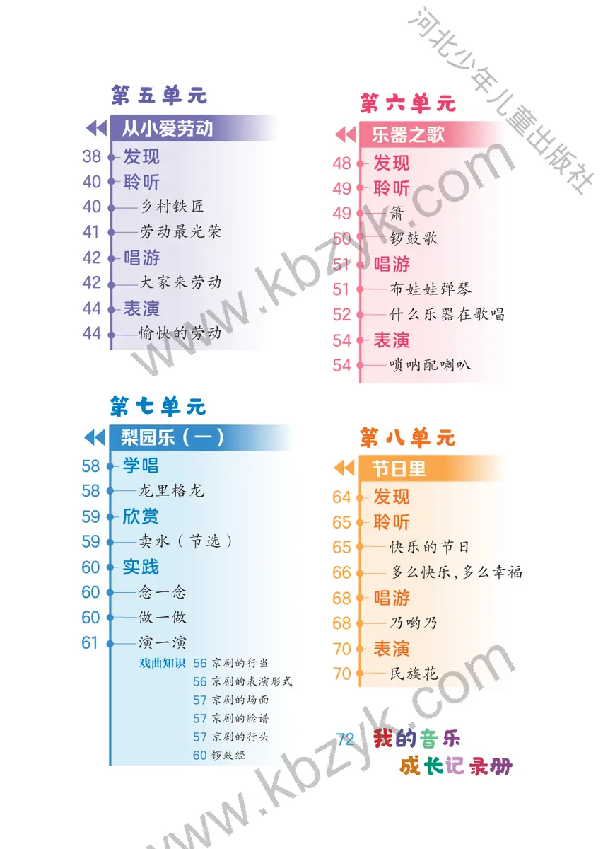 冀少版一年级音乐下册