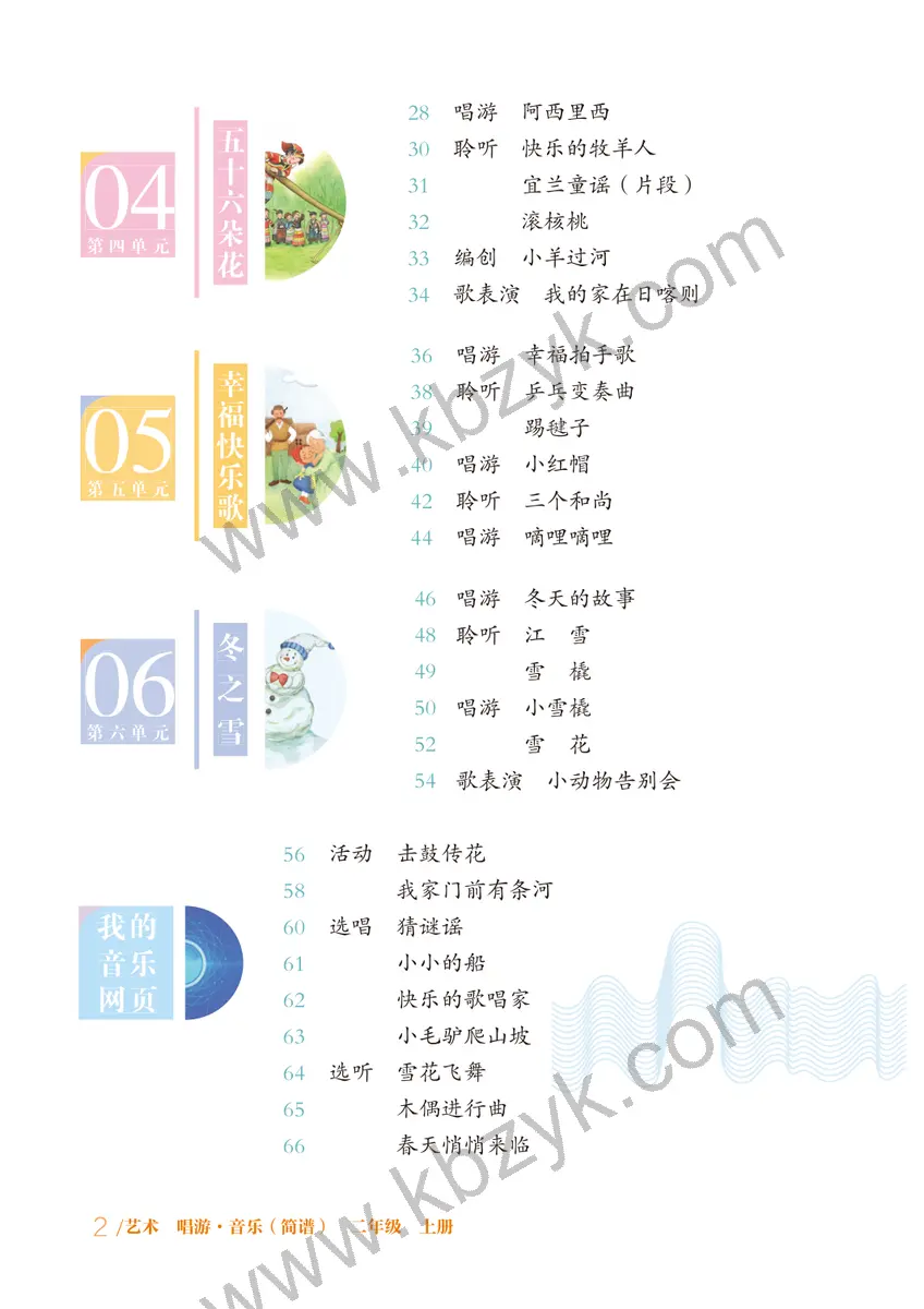 鲁教版五四制二年级音乐上册