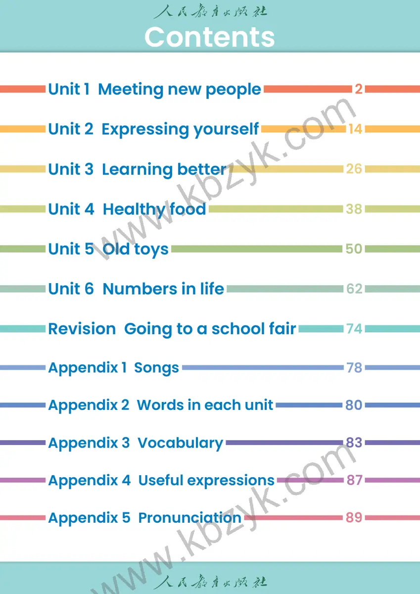 人教版三年级英语下册
