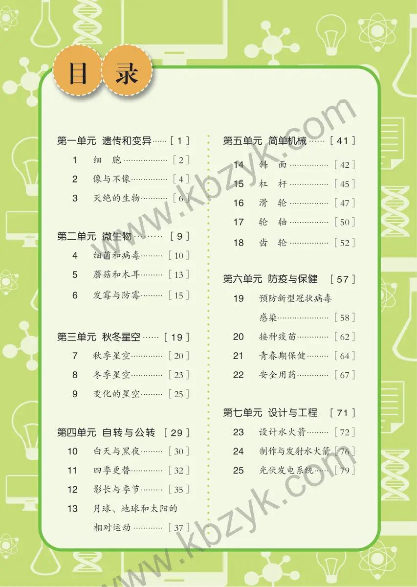 青岛版六年级科学上册
