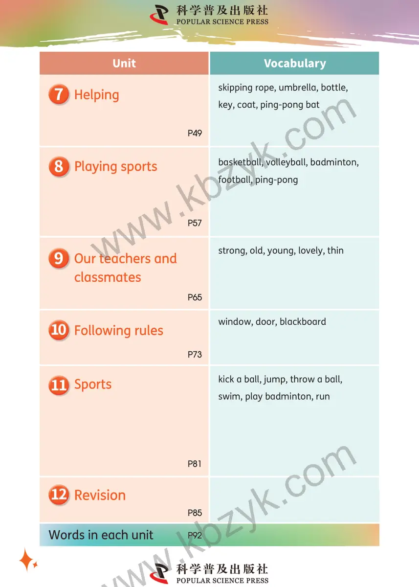 科普版(仁爱版)四年级英语上册
