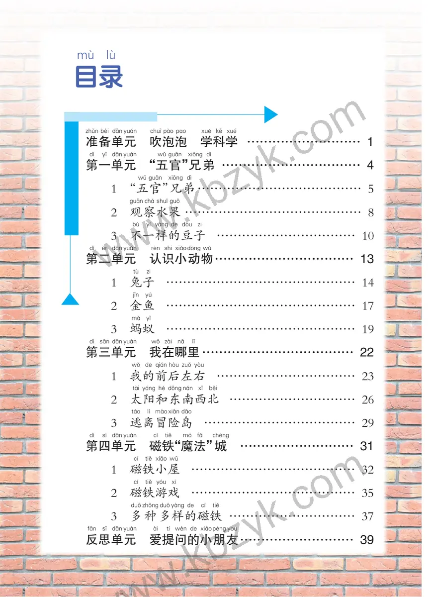 大象版一年级科学上册