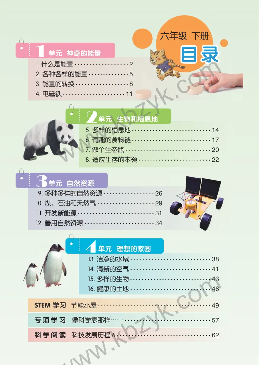 苏教版六年级科学下册