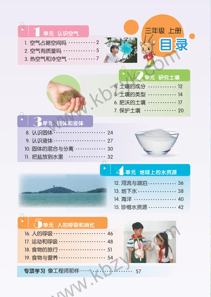 苏教版三年级科学上册