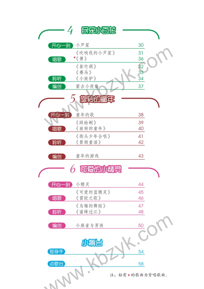 沪教版四年级音乐下册