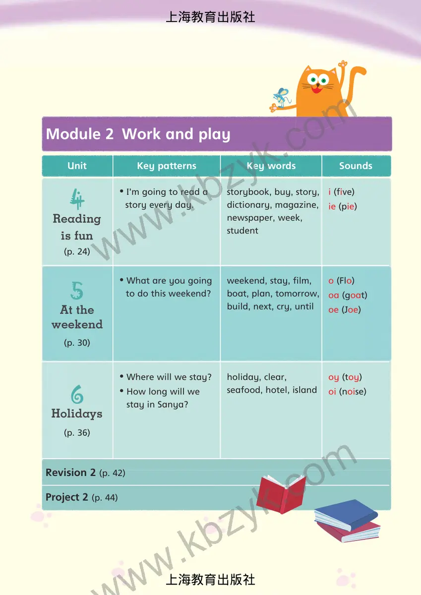 沪教版五年级英语下册