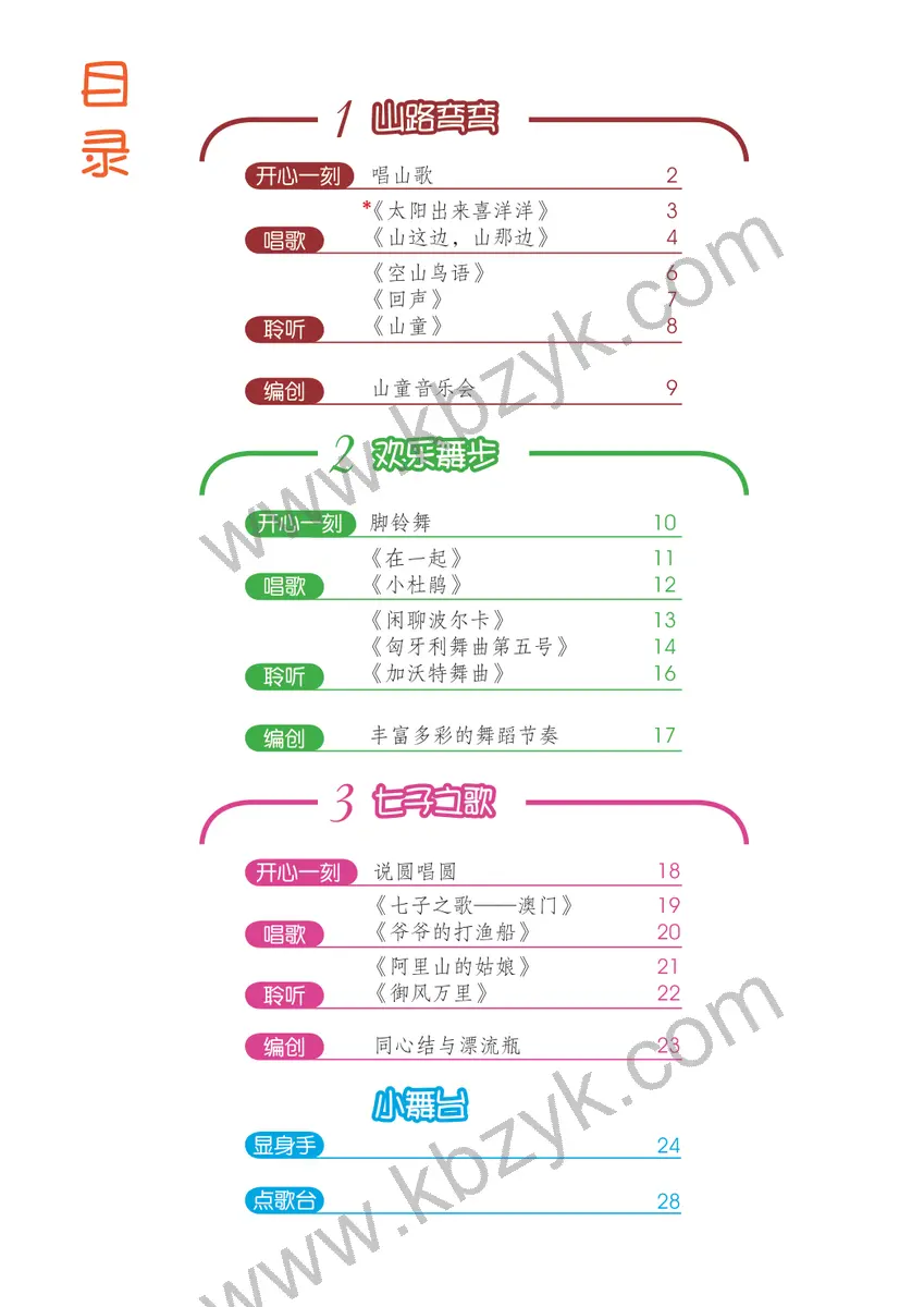 沪教版六年级音乐下册
