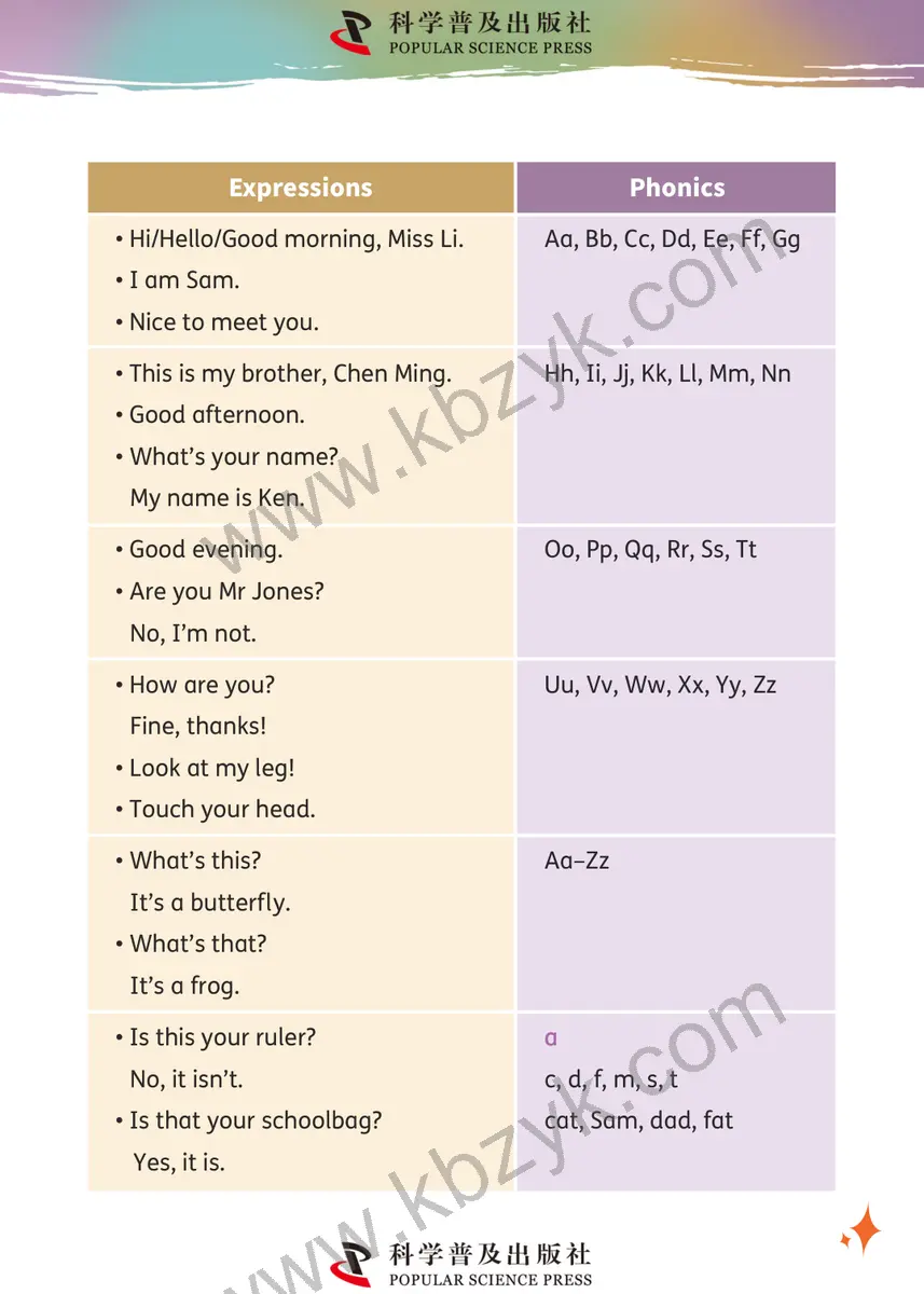 科普版(仁爱版)三年级英语上册