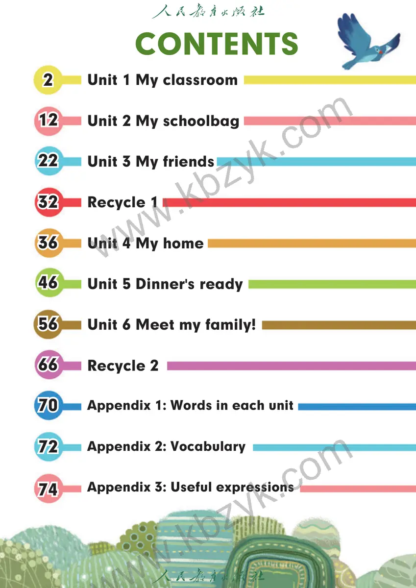 人教版四年级英语上册