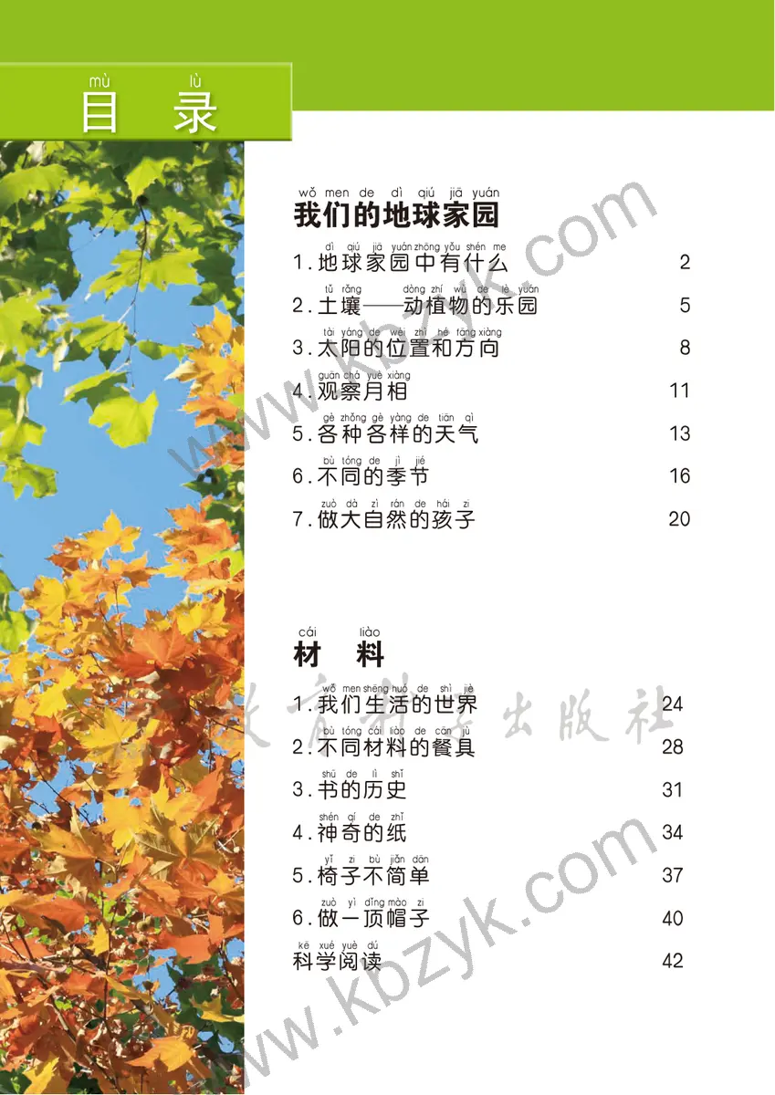 教科版二年级科学上册