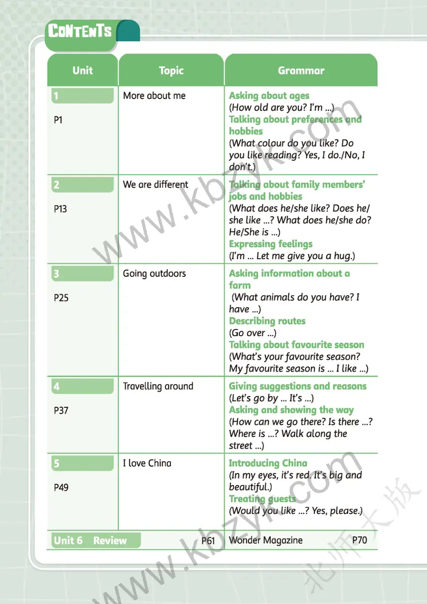 北师大版三年级英语下册