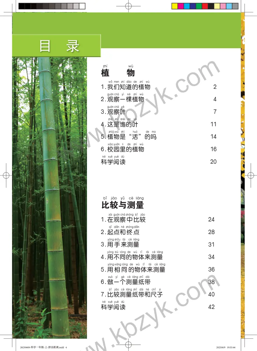 教科版一年级科学上册